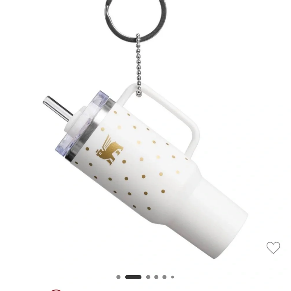 Stanley Special Edition Hiliday Ornament Keychain with Gold  Polkadots NWT - Picture 5 of 5